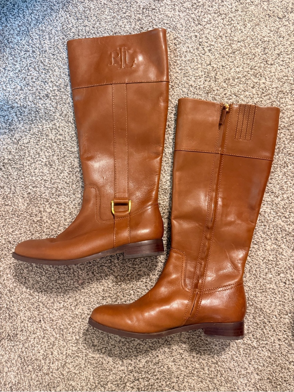 Ralph Lauren Bernadine Leather Over-the-Knee Riding Boots